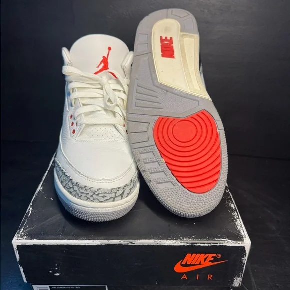 Nike Air White and Black Sneakers with Red Highlights